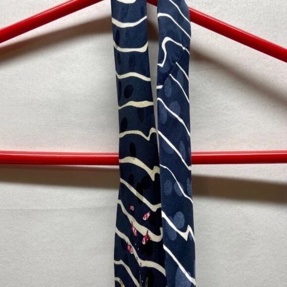 Vintage Looney Tunes Mania Neck Tie Elmer Mermaid Marvin Taz Bugs Silk Korea '93 - Picture 7 of 15